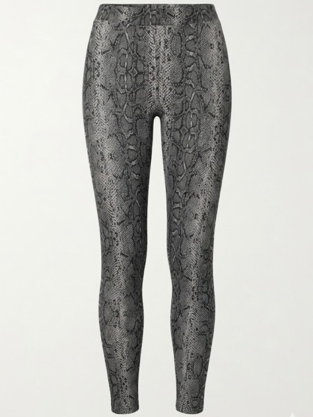 Womens L/XL Snakeskin Leggings Gray Python Print Mob Wife Indie Sleaze Yoga Pant